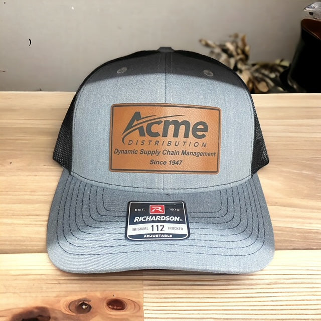 Richardson 112 Leather Patch Engraved Trucker Hat