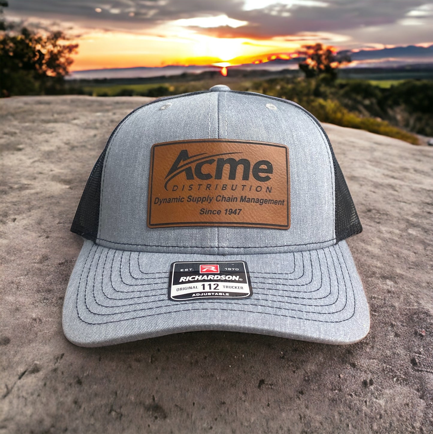 Richardson 112 Leather Patch Engraved Trucker Hat
