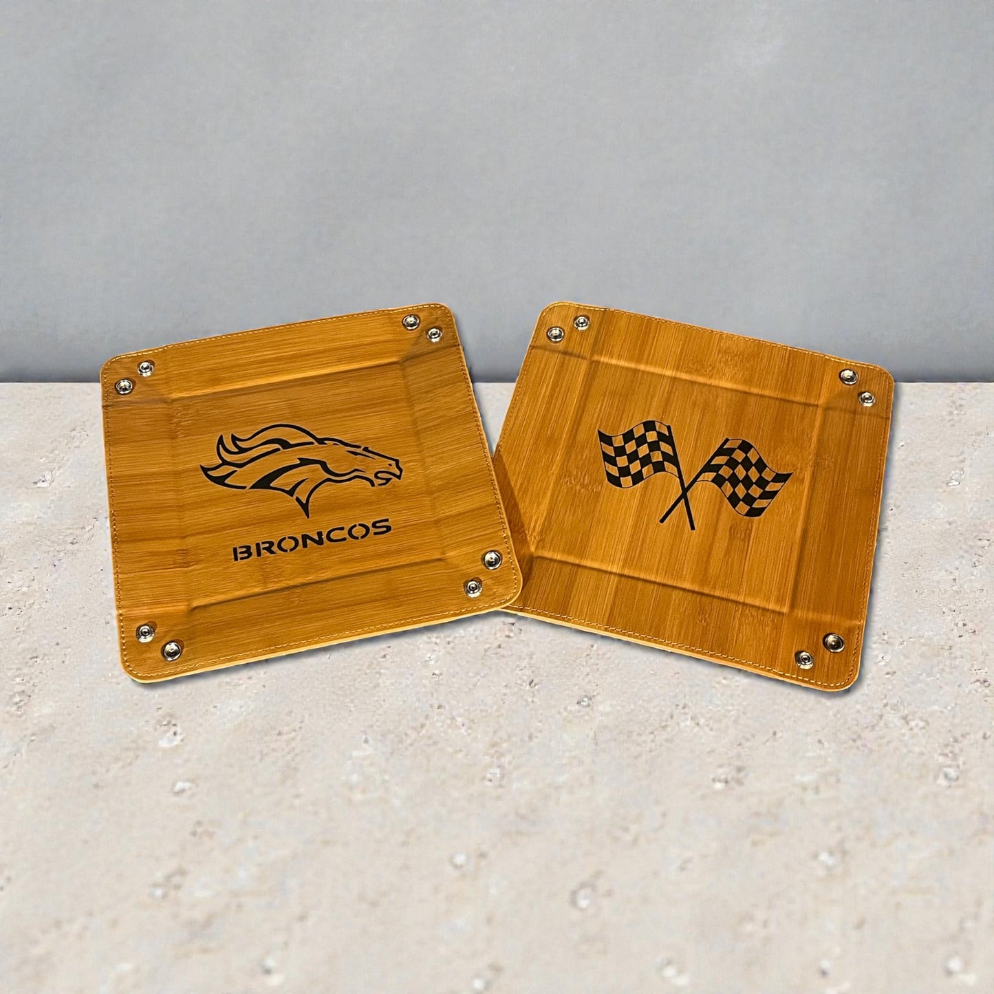 Leather Laser Engraved Folding Dump Tray