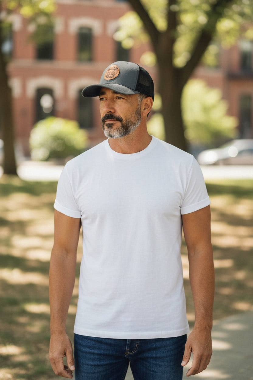 Richardson 112 Leather Patch Engraved Trucker Hat